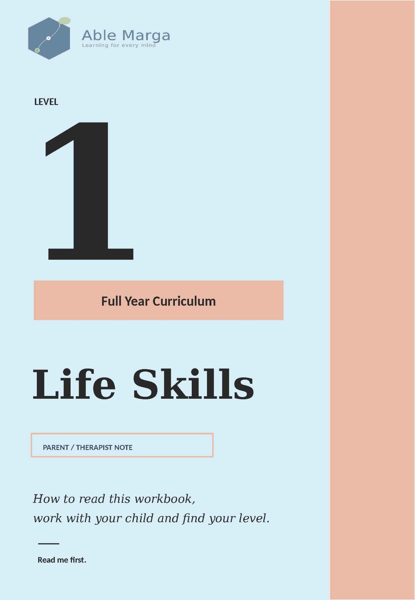 Level 1 Life Skills Curriculum Cover