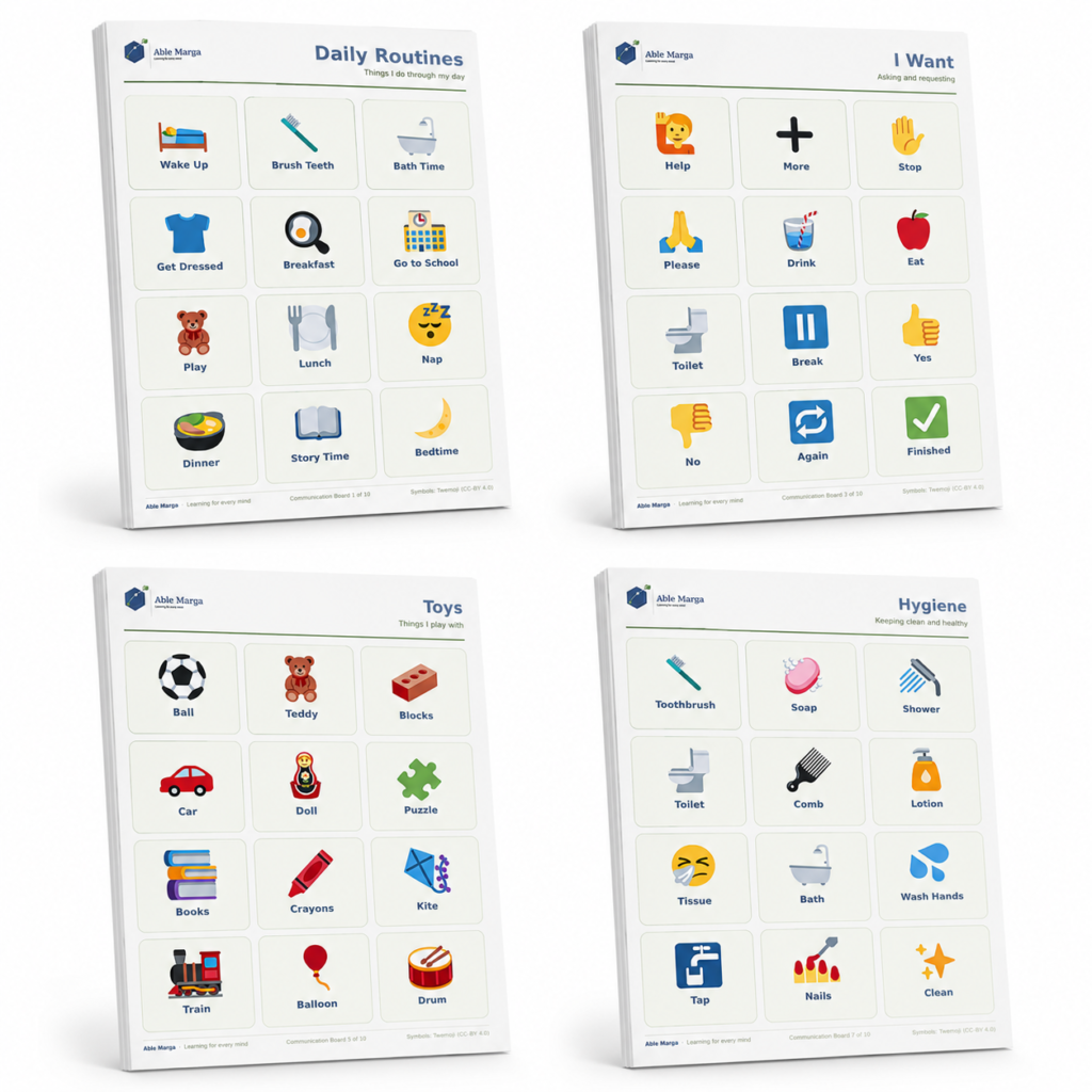 Able Marga free printable communication board